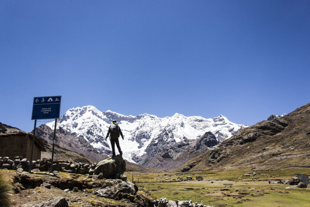 Asuangate camp with the glacier in the background