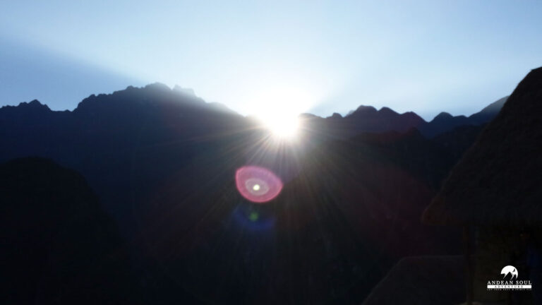 the first sun lights at Machu Picchu